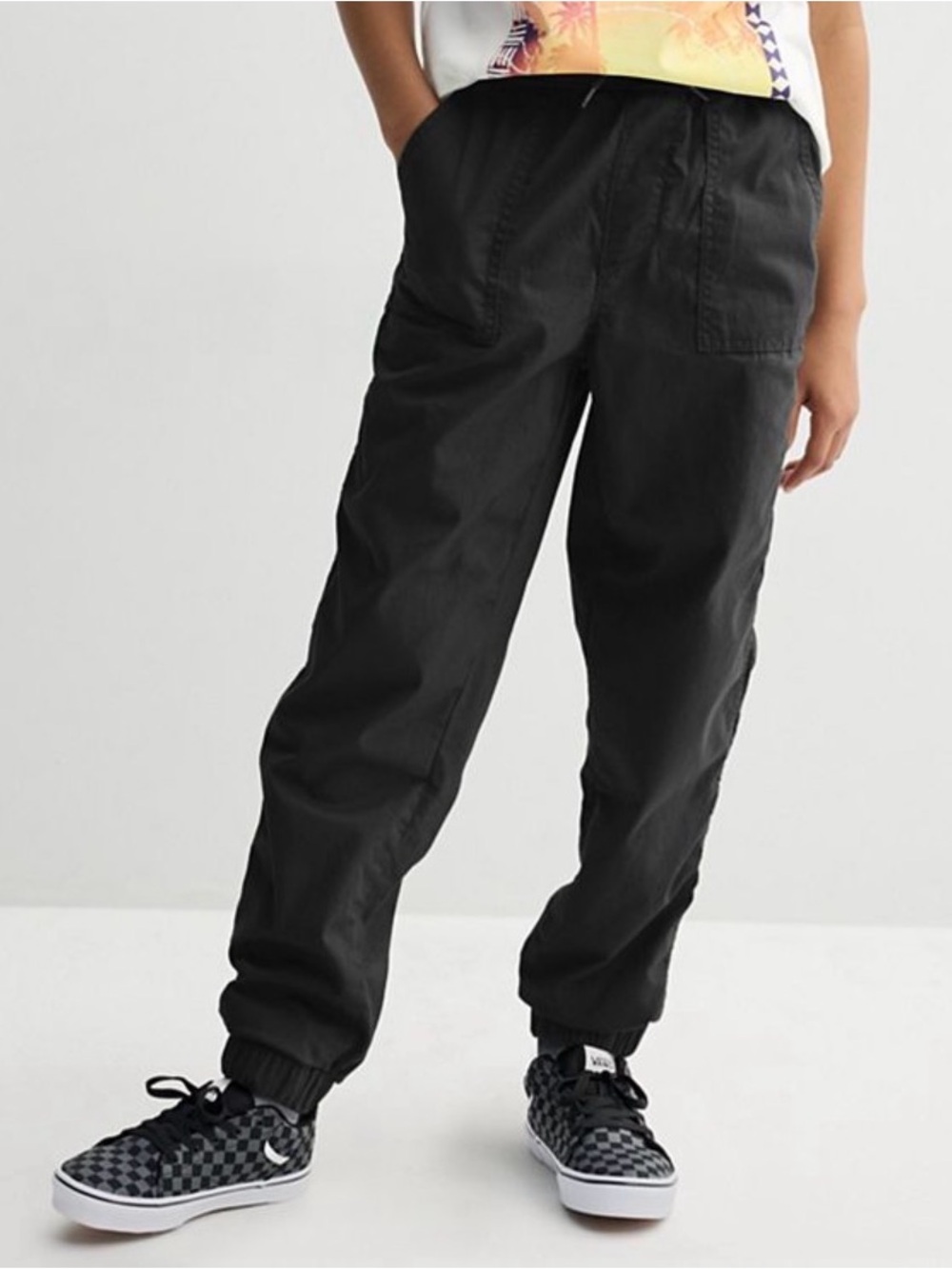 Kids Black Casual Jogger Pants